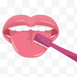 舌头口腔护理牙刷健康