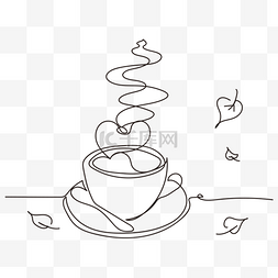 健康之音图片_抽象线条画咖啡之秋天的咖啡