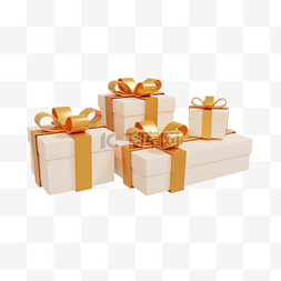 礼品类图标图片_3DC4D立体精美包装丝带礼盒