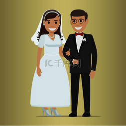 网络结婚图片_新婚夫妇的婚礼日网页横幅。
