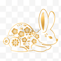 中秋剪纸兔子图片_烫金剪纸兔子装饰