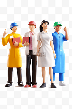 劳动节图片_劳动节3D立体人物形象行业人物