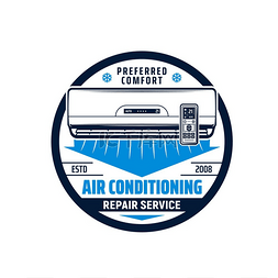 空调维修和保养服务矢量图标。