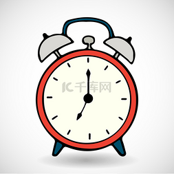 clock图片_red cartoon alarm clock