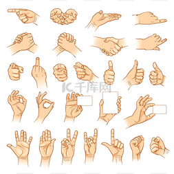 拇指向上图片_在不同的解释的手