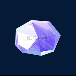 紫色宝石孤立的天然水晶3逼真图