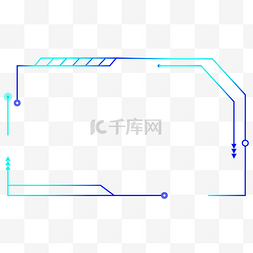 蓝紫渐变边框图片_渐变蓝色科技边框