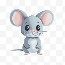 一只耳老鼠图片_卡通可爱小动物元素手绘老鼠