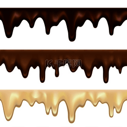 美味巧克力图片_滴白巧克力融化。