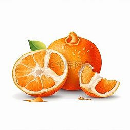 被剥开一半的橙子