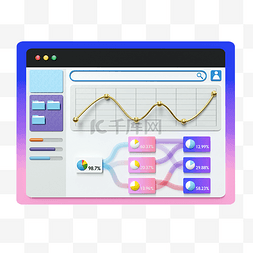 数据后台图片_3D网页饼图表格界面