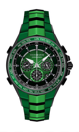 钟表白色钟表图片_现实钟表年表绿色黑色钢设计时尚