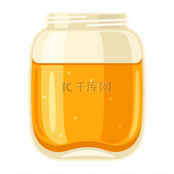 蜂蜜模板图片_蜂蜜罐子的插图。