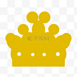 可爱卡通标签装饰图片_金色圆球图案可爱简单皇冠