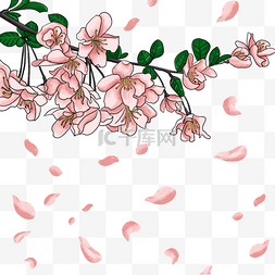 日本光效粉色樱花边框花瓣飘落