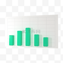 柱状阶梯图片_3d绿色表格柱状图