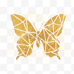 蝴蝶logo图片_金色蝴蝶几何金粉