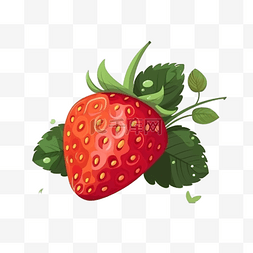 手绘插画水果草莓图片_卡通手机夏季水果草莓