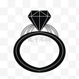 钻石戒指创意简约几何黑色线条
