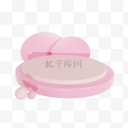 3DC4D立体粉色圆形展示台