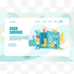 bank图片_Cash Savings and Opened Bank Deposit Landing 