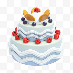 3DC4D立体水果生日蛋糕