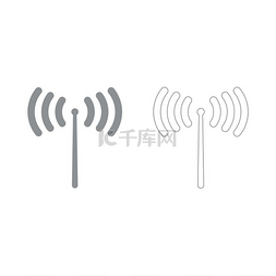 无线便携式扬声器图片_无线电信号设置图标。