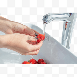 洗草莓图片_水洗水果草莓
