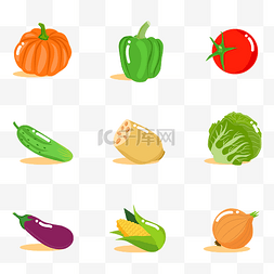 icon图标餐饮图片_蔬菜瓜果食物图标icon套图