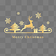 圣诞节立体浮雕金色麋鹿圣诞树边框
