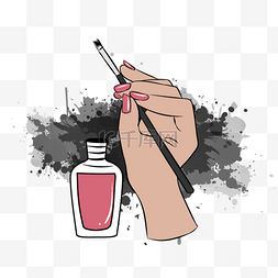化学用品标志图片_美甲粉色指甲刷子抽象