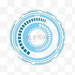 圆形蓝色科技边框图片_圆形线条色块蓝色科技边框