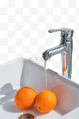 水龙头图片_水洗橙子水果