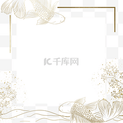 传统金色花纹描金背景框