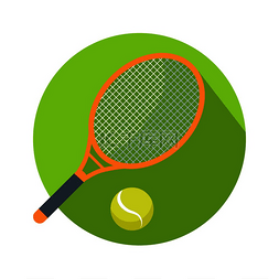 单身图片_网球 web 按钮的球拍和球图标标志