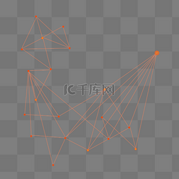 互联网装饰png图片_橙色科技点线装饰光线光点