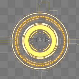 大屏展示界面图片_科技线条大数据圆环金色