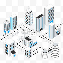 城市建筑高图片_25d智慧城市大数据科技生活