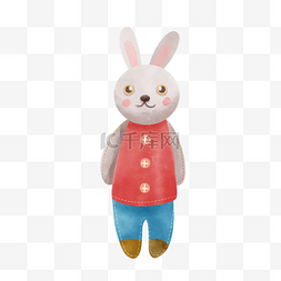 矢量篮子图片_水彩婴儿儿童玩具可爱兔子玩偶