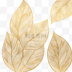 叶子纹理图片_渐变金色叶子边框