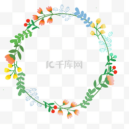 花环小图片_绿色花环边框