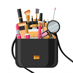 化妆包女人图片_用于护肤和化妆的化妆品包。