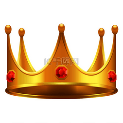 带宝石的金色皇冠3图标闪亮的国