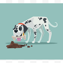 动物爪子卡通图片_可爱的快乐达尔马提亚狗字符隐藏