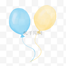 彩色气球图片_气球透明蓝色黄色绘画图片