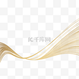 波纹装饰素材图片_抽象金色线条波纹柔和边框
