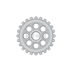 金属齿轮汽车零部件隔离图标矢量