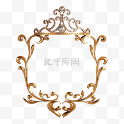 皇冠装饰边框图片_方形金色皇冠边框