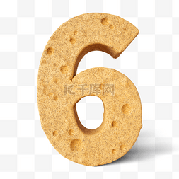 6字图片_立体饼干数字6