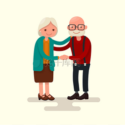 乌person图片_Grandma and Grandpa together holding hands. V